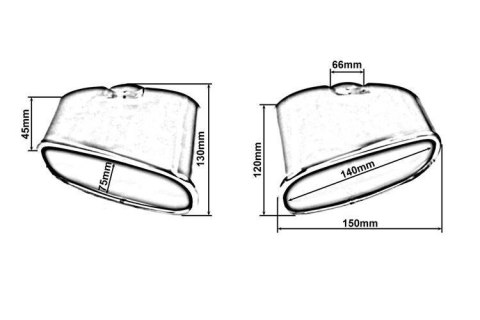 Końcówka tłumika 150x85mm wejście 66mm BMW X5