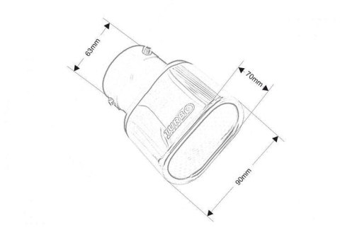 Końcówka tłumika 90x70mm wejście 63mm