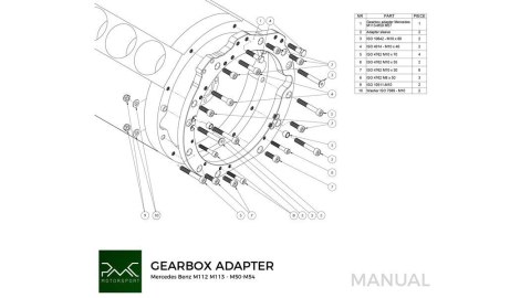 Adapter Mercedes-Benz V6 M112 V8 M113 - Manual BMW (M50-M57)