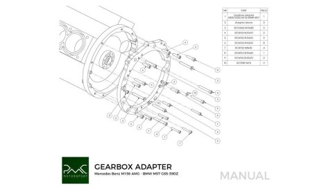 Adapter Mercedes-Benz V8 M156 - Manual BMW (M50-M57)