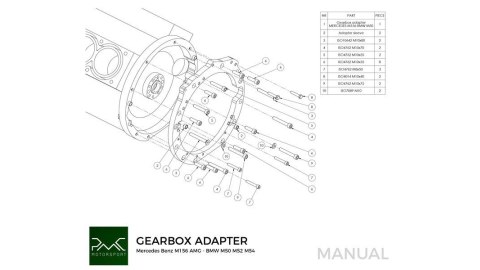 Adapter Mercedes-Benz V8 M156 - Manual BMW (M50-M57)