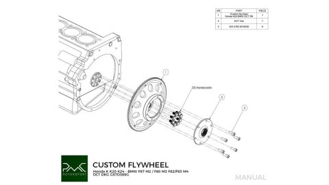 Adapter skrzyni biegów Honda K K20 K24 - BMW DCT DKG Getrag GS7D36SG N54 N55 S55 (V)