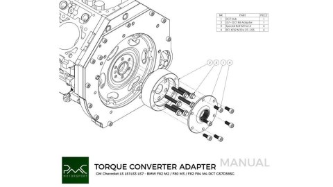 Koło zamachowe do konwersji GM Chevrolet V8 LS - BMW DCT DKG GS7D36SG R6